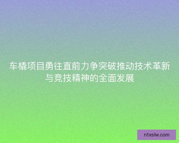 车橇项目勇往直前力争突破推动技术革新与竞技精神的全面发展